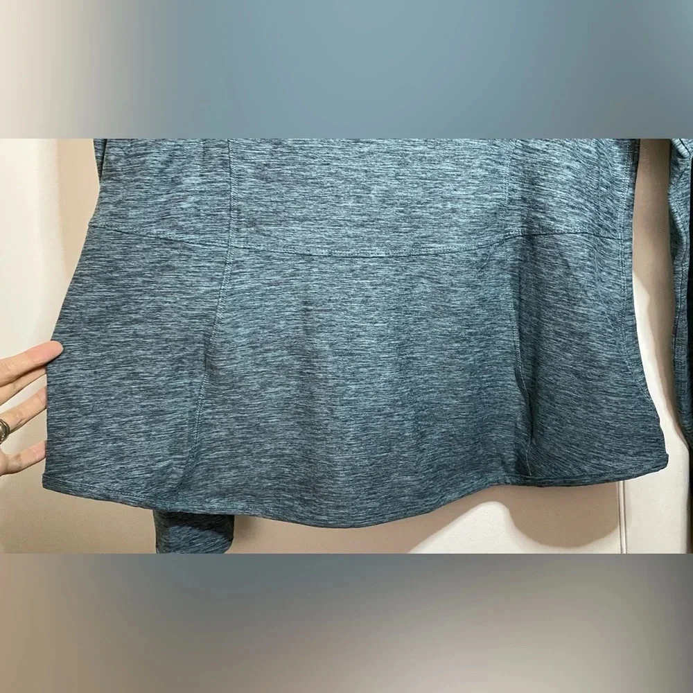 NWT Yogalicious Lux Heather Blue Flared Bottom Zip Up Size XXL